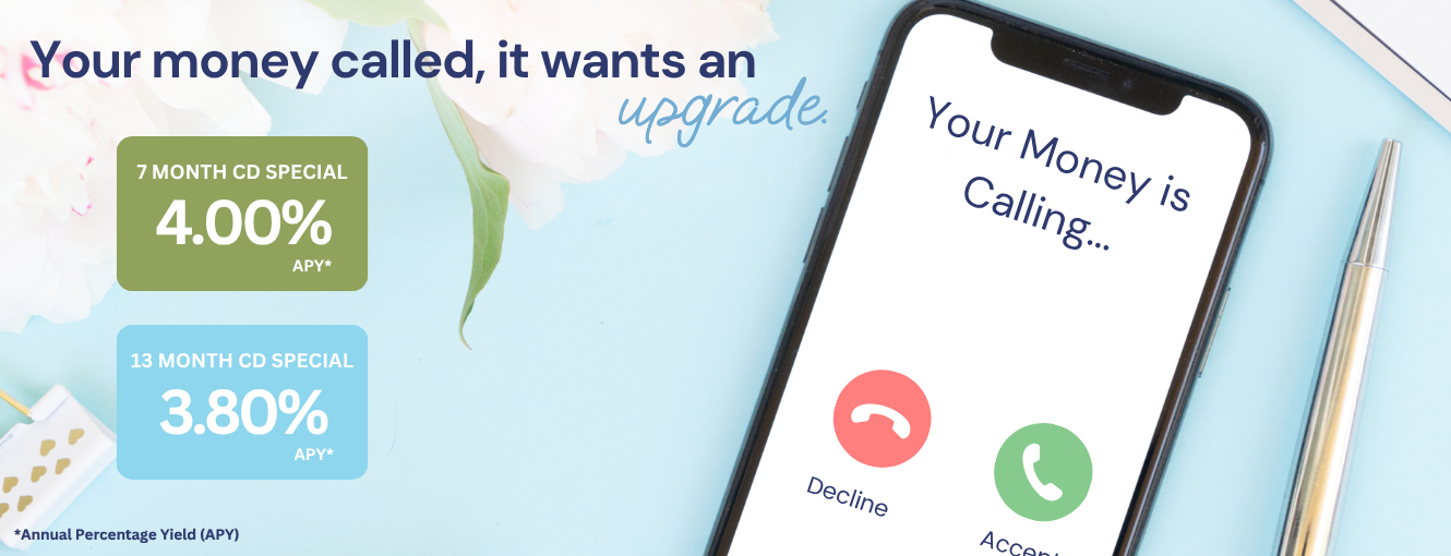 Picture of a phone that says, "You're money called, it wants an upgrade."