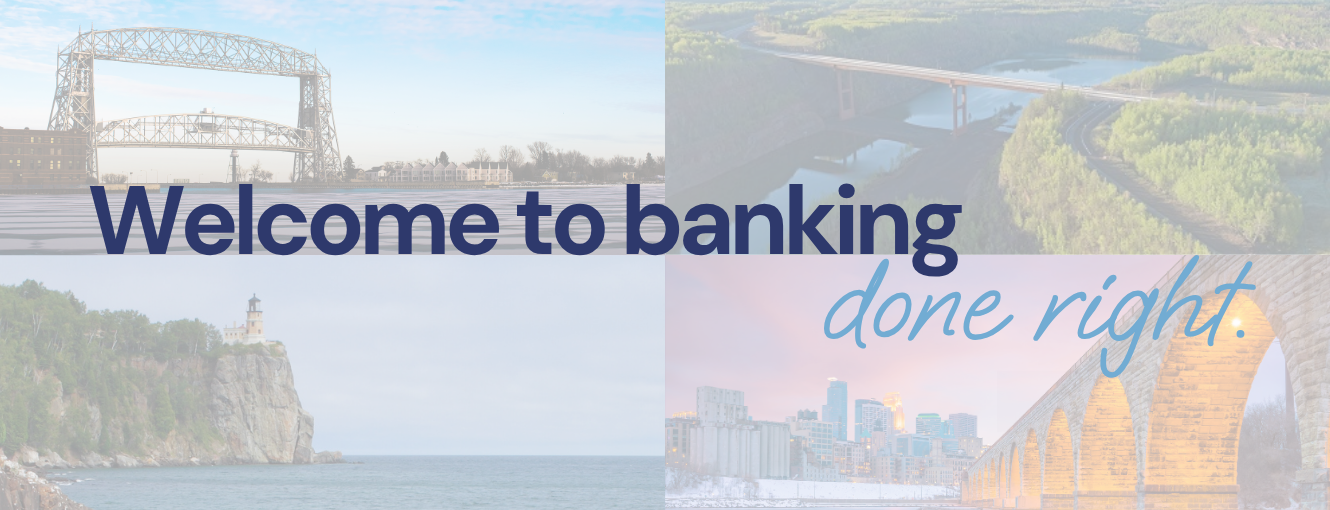 A collage of images with a heading "Welcome to Banking Done Right."