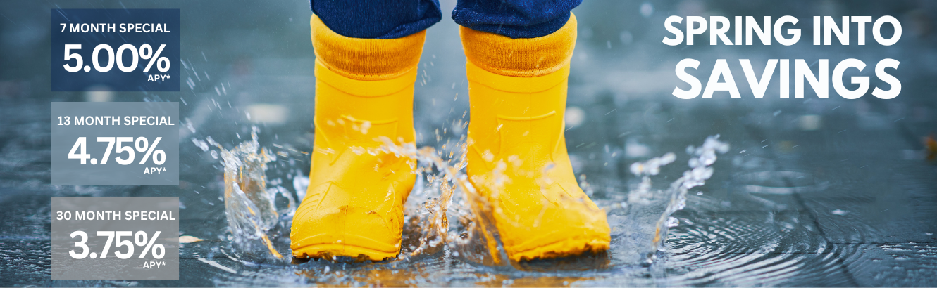 Yellow rainboots splashing in water